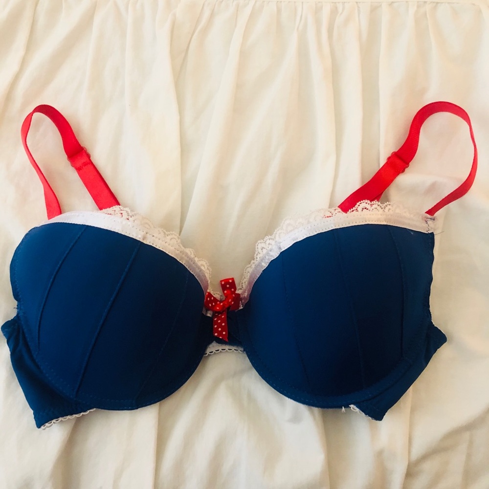Fredericks of Hollywood Nautical Pinup Bra Blue